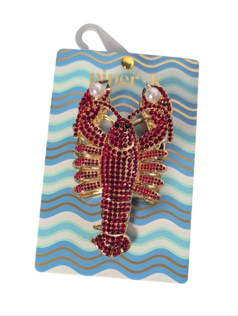Piper K Lobster Metal Crystal Hair Claw Clip